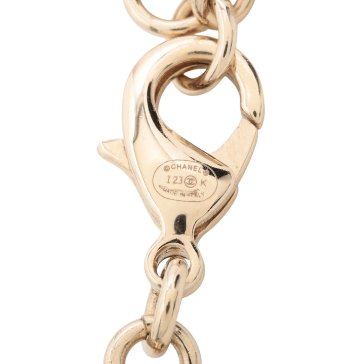 Chanel Doré Plated Crystal Hearts Choker Collier Doré