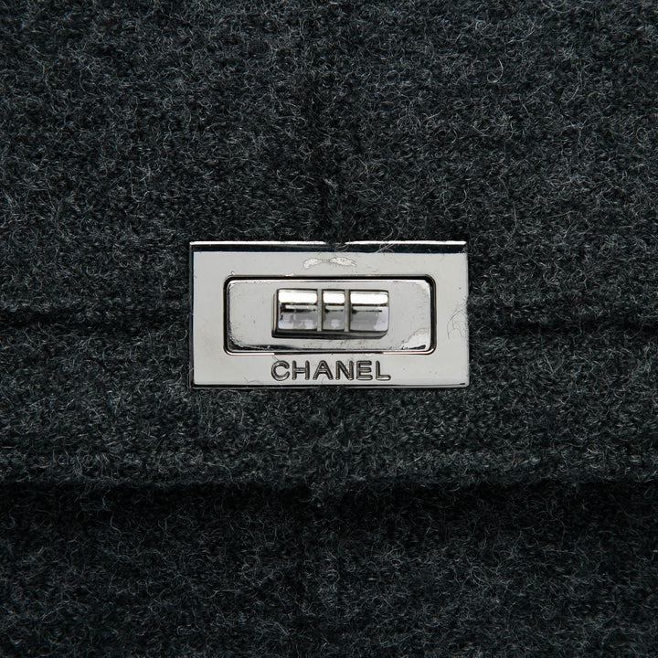 Chanel Identification Chocolate Bar Felt Reissue 2.55 à rabat Jumbo Laine