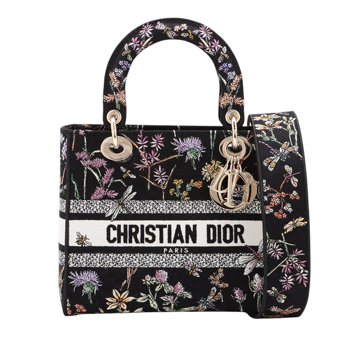 Dior Medium brodé Toile Herbarium Lady D Lite