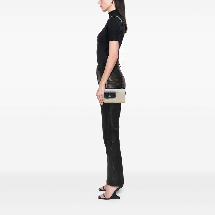 Chanel CC Tricolore Matelassé Multi Poche Wallet on Chain Cuir de chèvre Marron – vue 6 – GABY PARIS