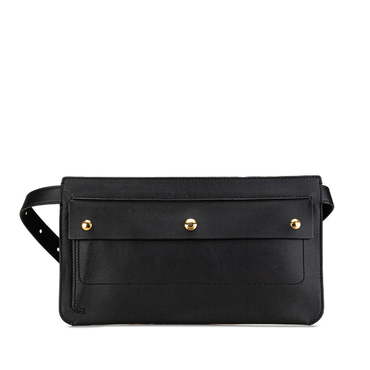 Leather Belt Bag Black - Gaby Paris