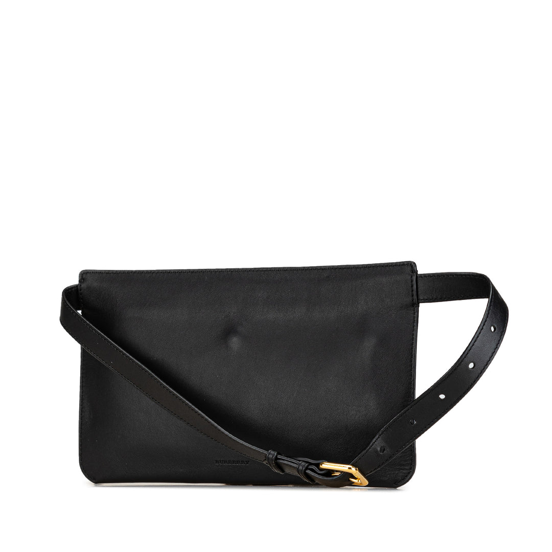 Leather Belt Bag Black - Gaby Paris