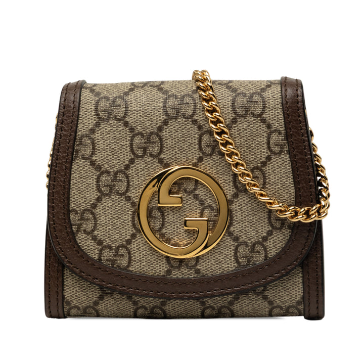 Blondie Wallet on Chain Moyen GG Supreme Beige