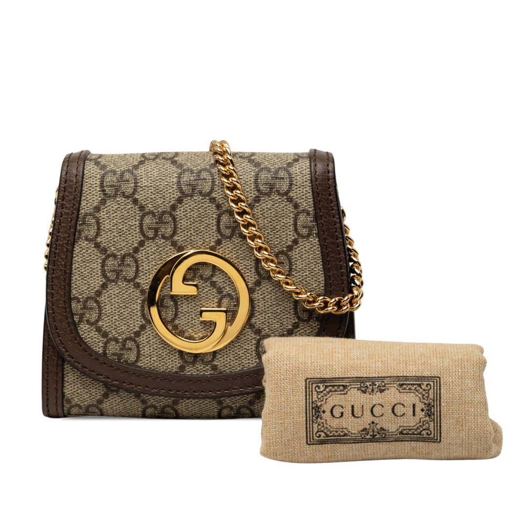 Blondie Wallet on Chain Moyen GG Supreme Beige
