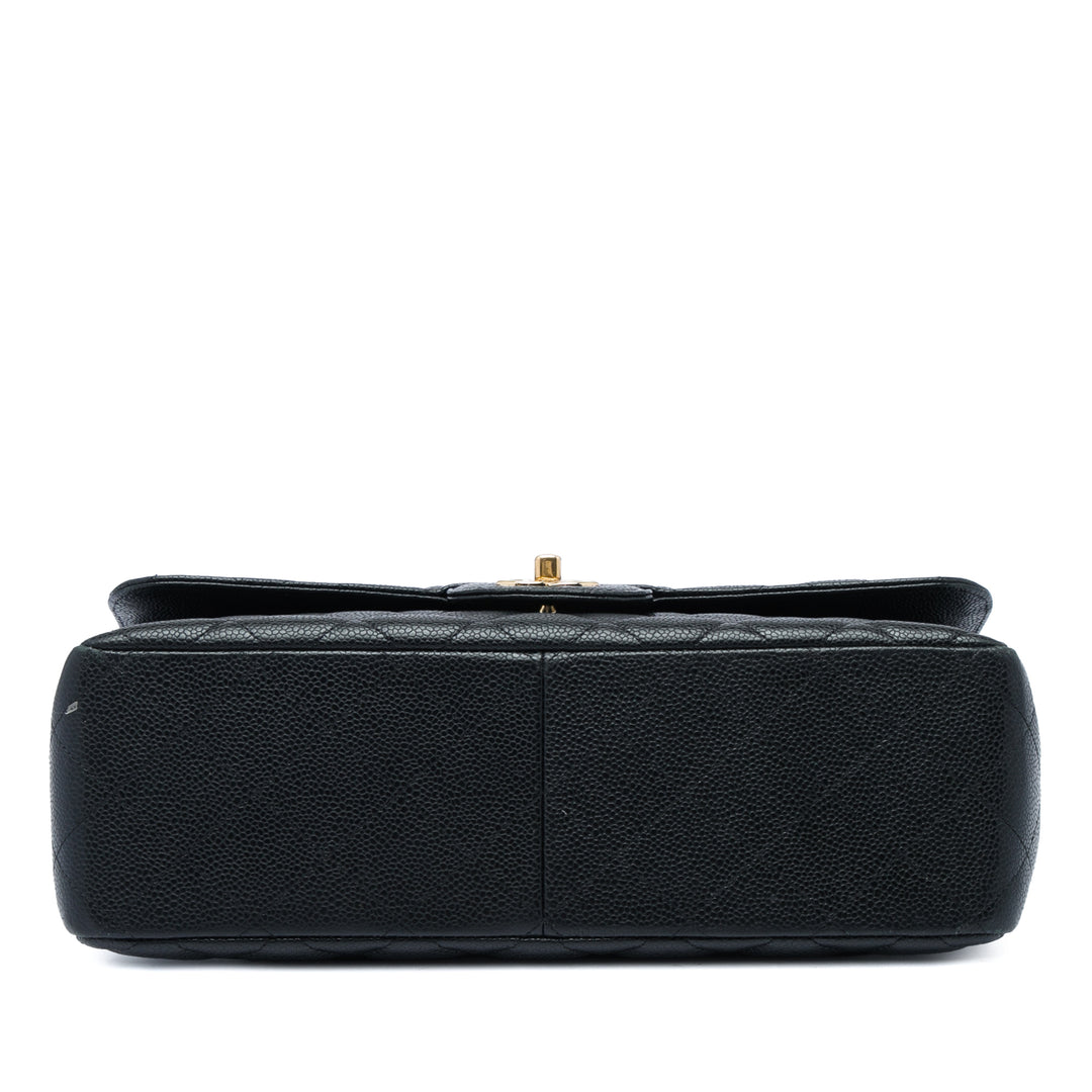 Chanel Classic Double rabat Jumbo Cuir caviar Noir