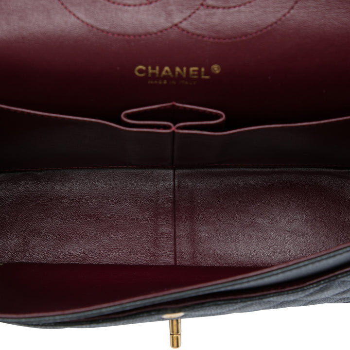 Chanel Classic Double rabat Jumbo Cuir caviar Noir