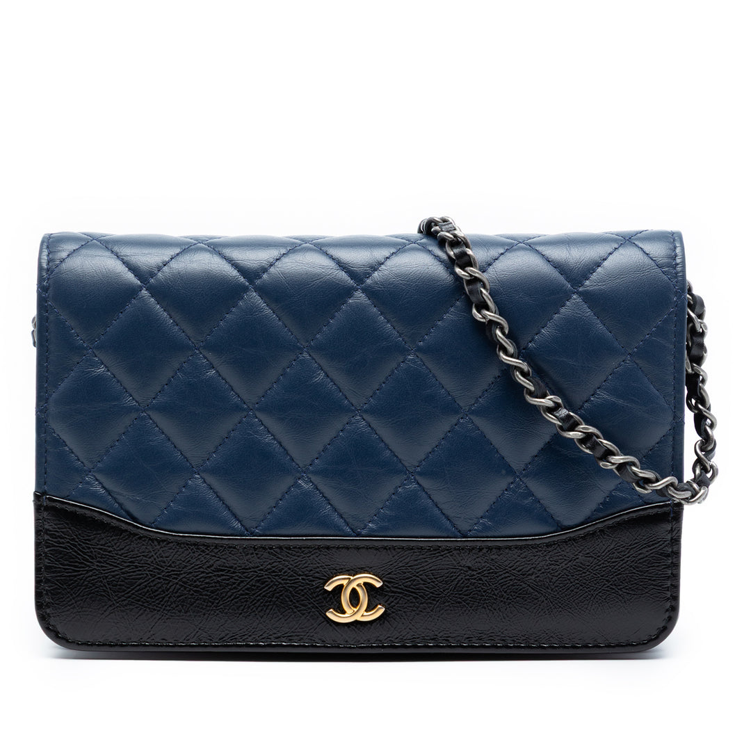 Chanel Matelassé vieilli Cuir de veau Gabrielle Wallet on Chain