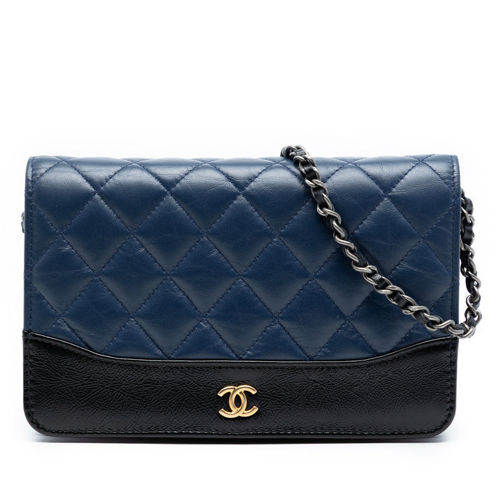 Chanel Matelassé vieilli Cuir de veau Gabrielle Wallet on Chain