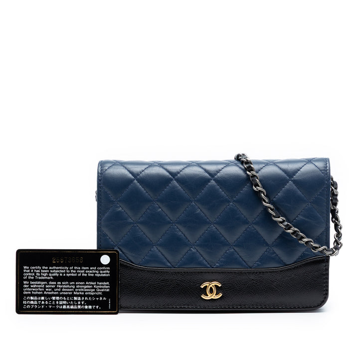 Chanel Matelassé vieilli Cuir de veau Gabrielle Wallet on Chain