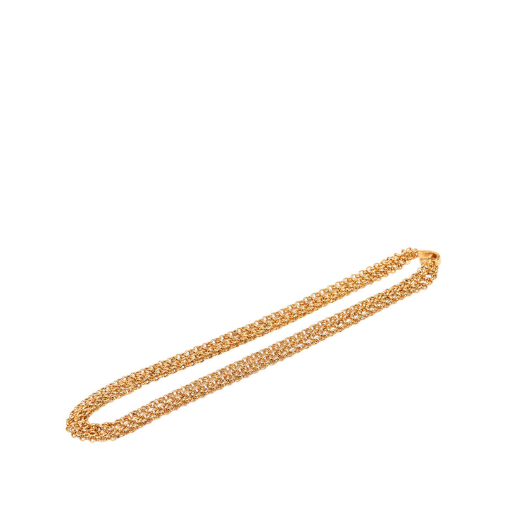 Chanel plaqué Double Chaîne Collier Métal