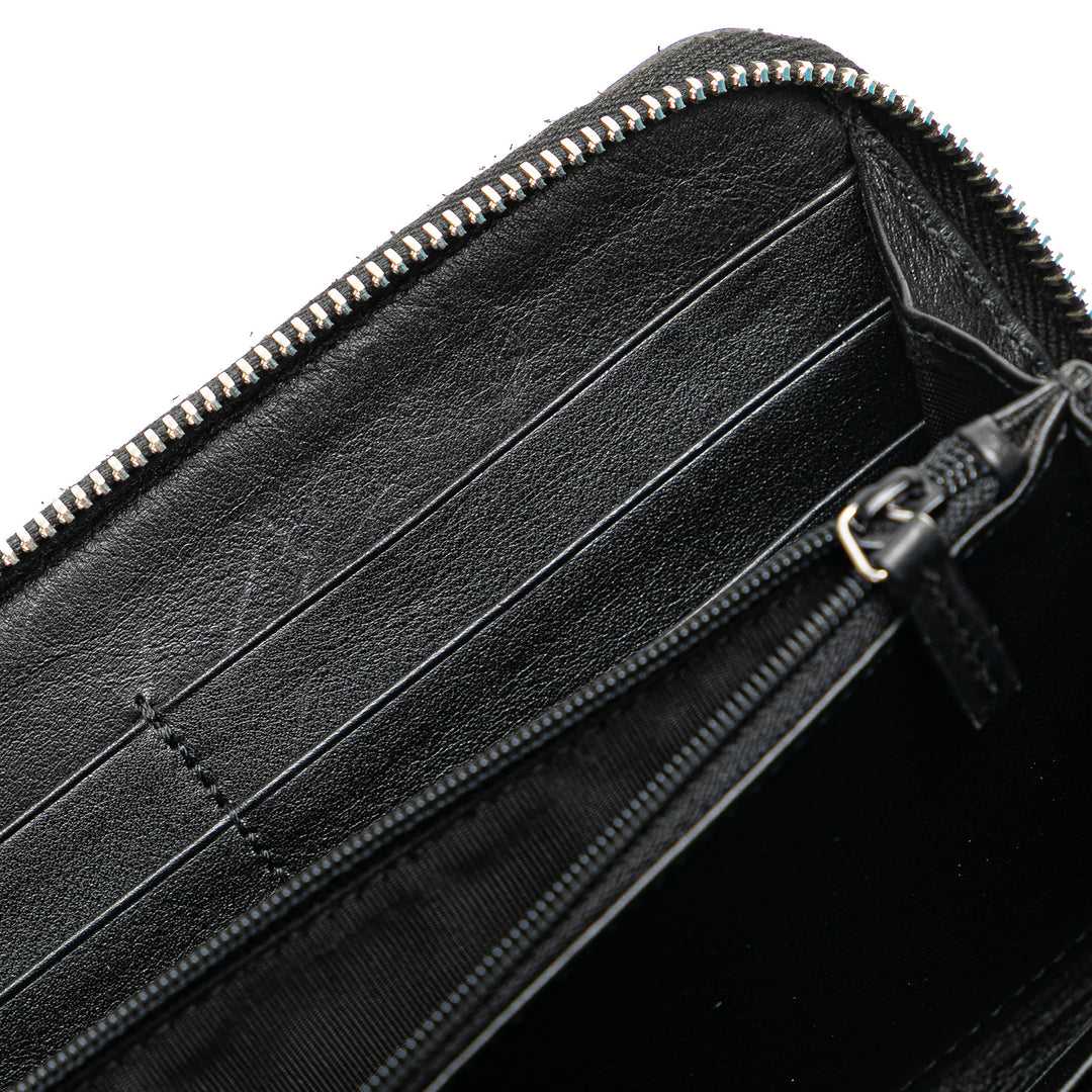 Microguccissima Zip Around Long Wallet Black - Gaby Paris