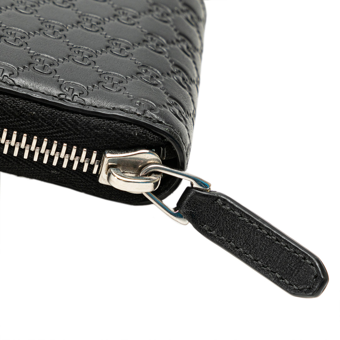 Microguccissima Zip Around Long Wallet Black - Gaby Paris