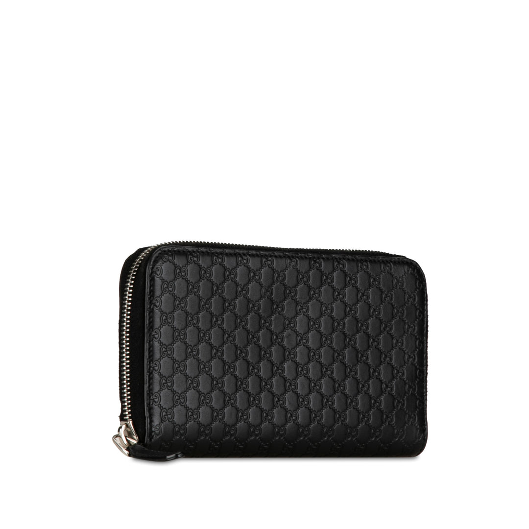 Microguccissima Zip Around Long Wallet Black - Gaby Paris