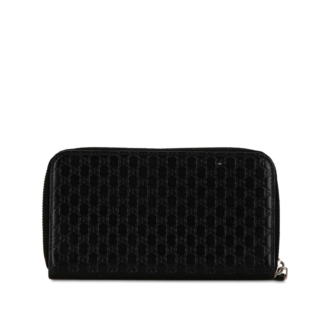 Microguccissima Zip Around Long Wallet Black - Gaby Paris