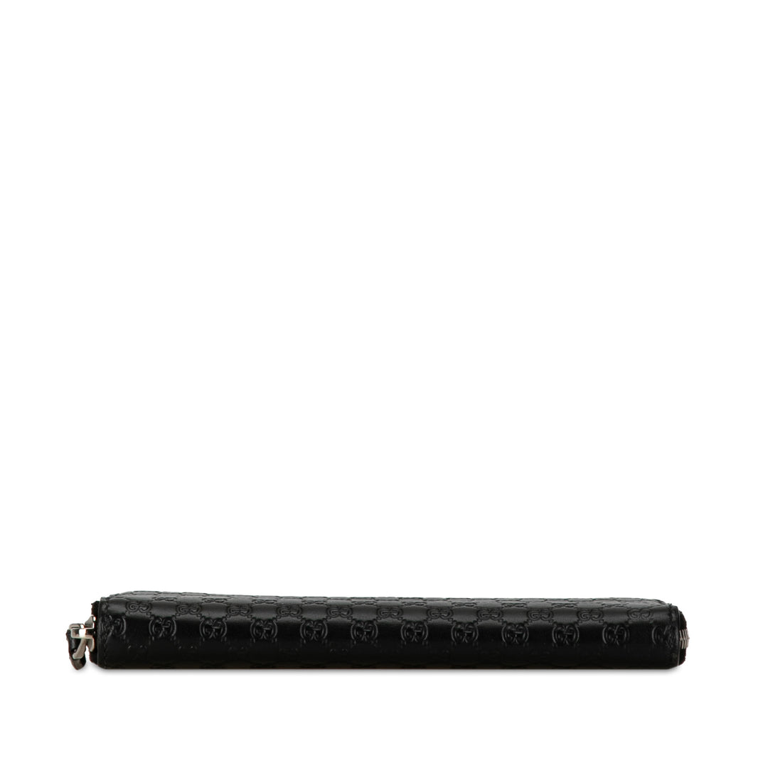 Microguccissima Zip Around Long Wallet Black - Gaby Paris