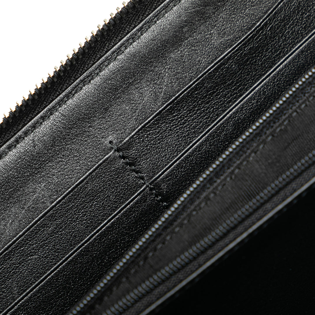 Microguccissima Zip Around Long Wallet Black - Gaby Paris