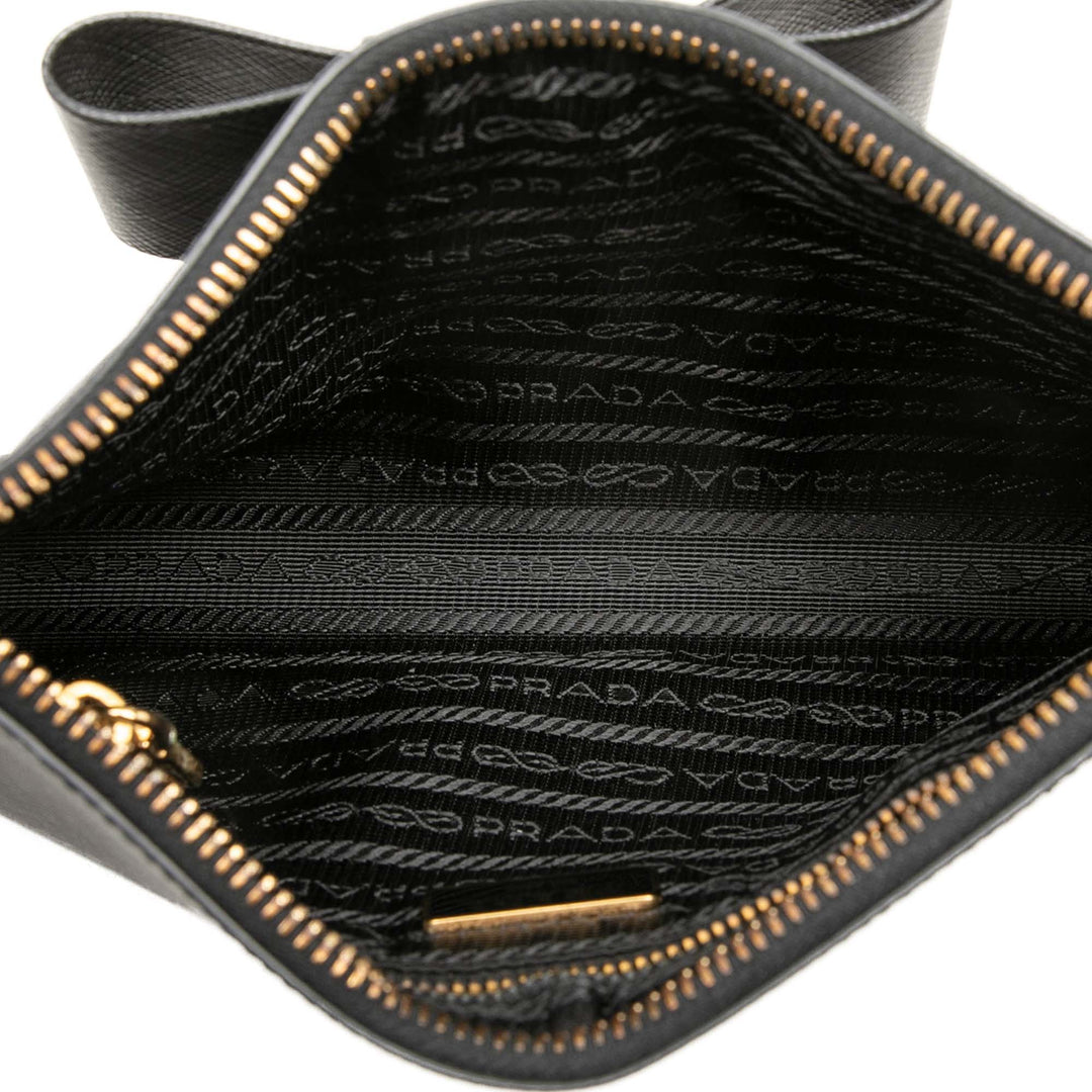 Prada Pochette Bow Saffiano Noir – vue 4 – GABY PARIS