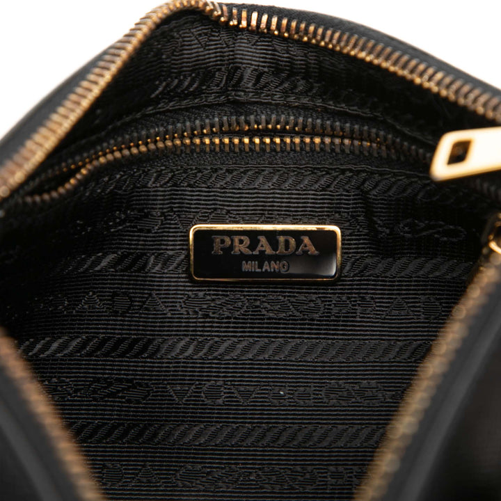 Prada Pochette Bow Saffiano Noir – vue 5 – GABY PARIS
