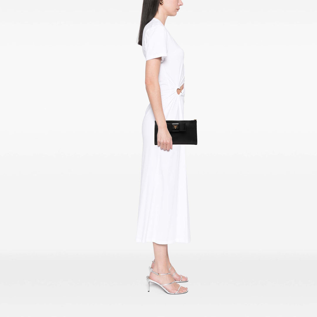 Prada Pochette Bow Saffiano Noir – vue 6 – GABY PARIS