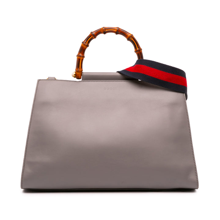 Gucci Medium Cuir Bamboo Nymphaea Sac cartable