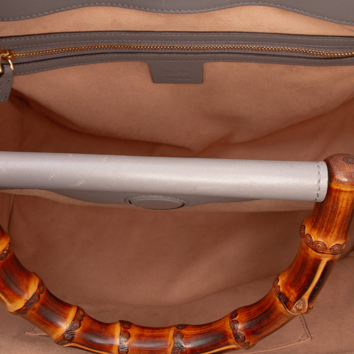 Gucci Medium Cuir Bamboo Nymphaea Sac cartable