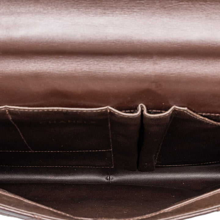 Chanel Matelassé Porte-documents Cuir d'agneau Marron – vue 4 – GABY PARIS