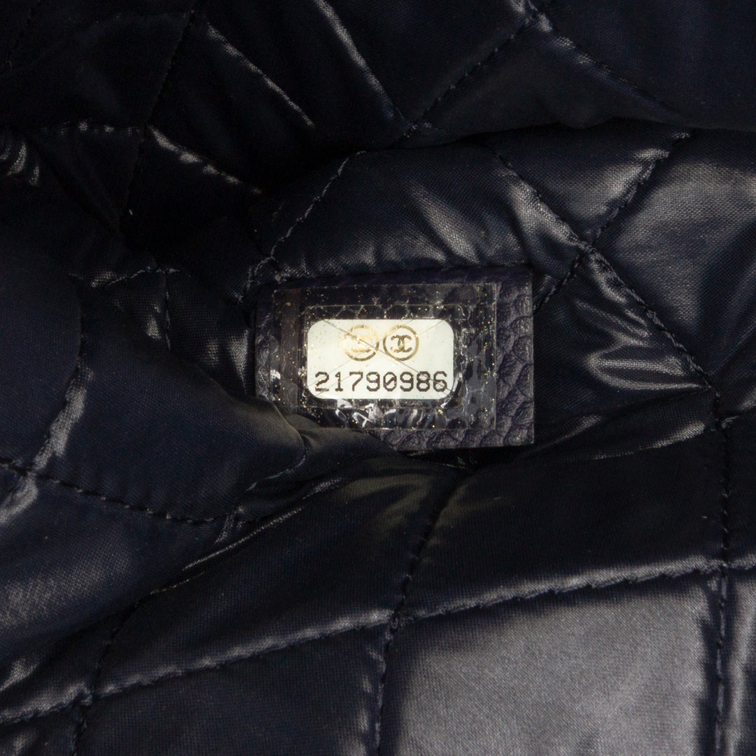 Medium Quilted Caviar O Case Clutch Blue - Gaby Paris