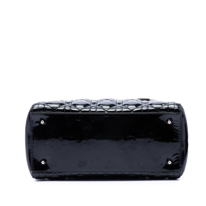 Dior Medium Cuir verni Cannage Lady Dior