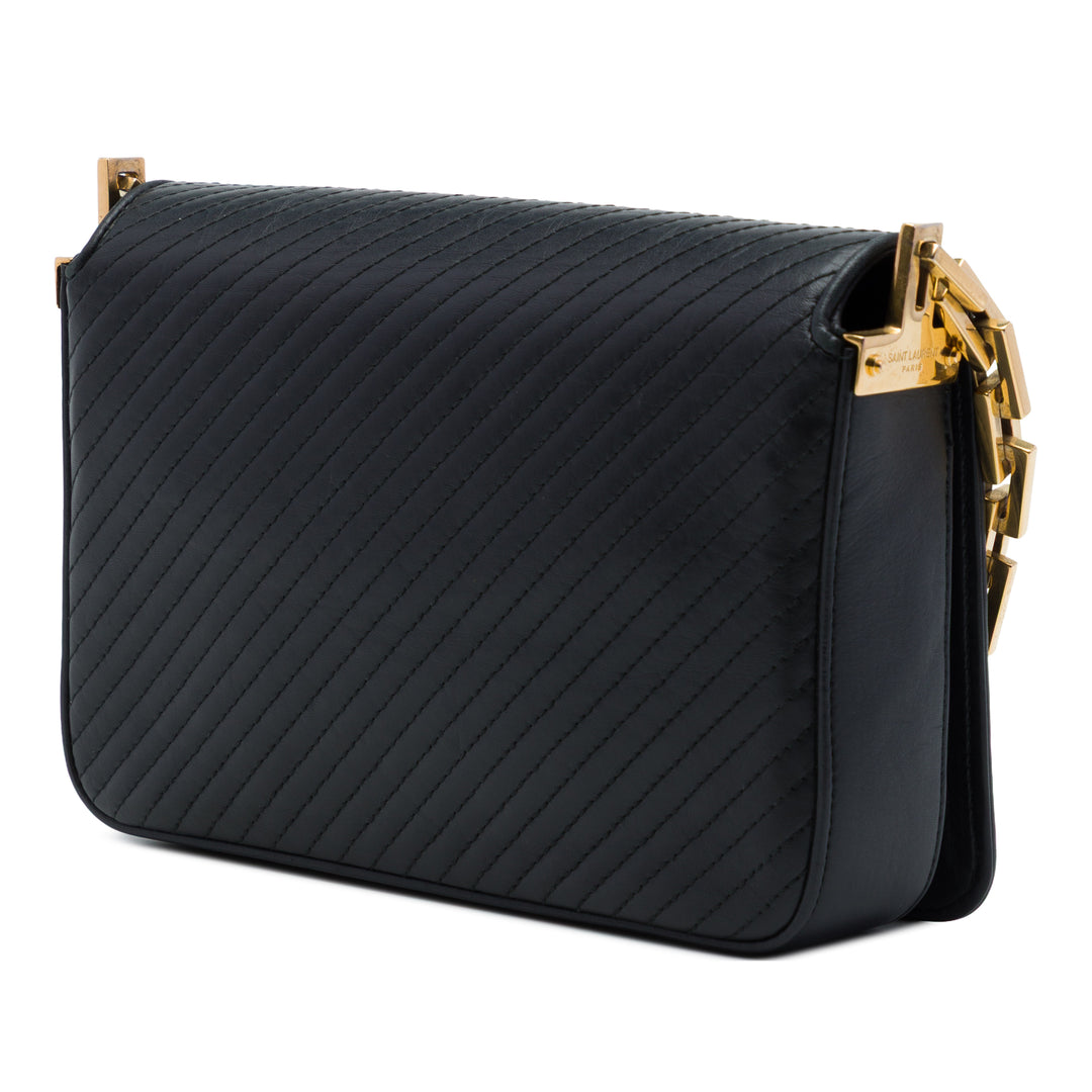 Saint Laurent Matelassé Babylone à rabat Sac Petit Cuir d'agneau Noir