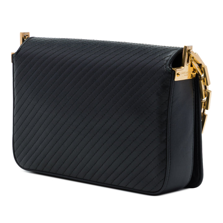 Saint Laurent Matelassé Babylone à rabat Sac Petit Cuir d'agneau Noir