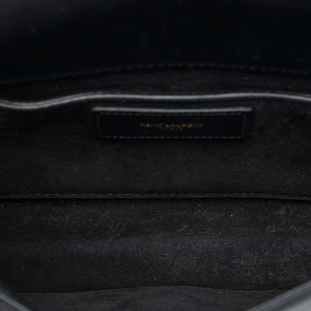 Saint Laurent Matelassé Babylone à rabat Sac Petit Cuir d'agneau Noir