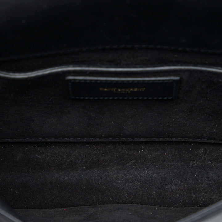 Saint Laurent Matelassé Babylone à rabat Sac Petit Cuir d'agneau Noir