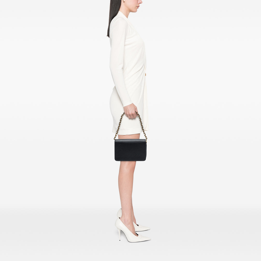 Saint Laurent Matelassé Babylone à rabat Sac Petit Cuir d'agneau Noir
