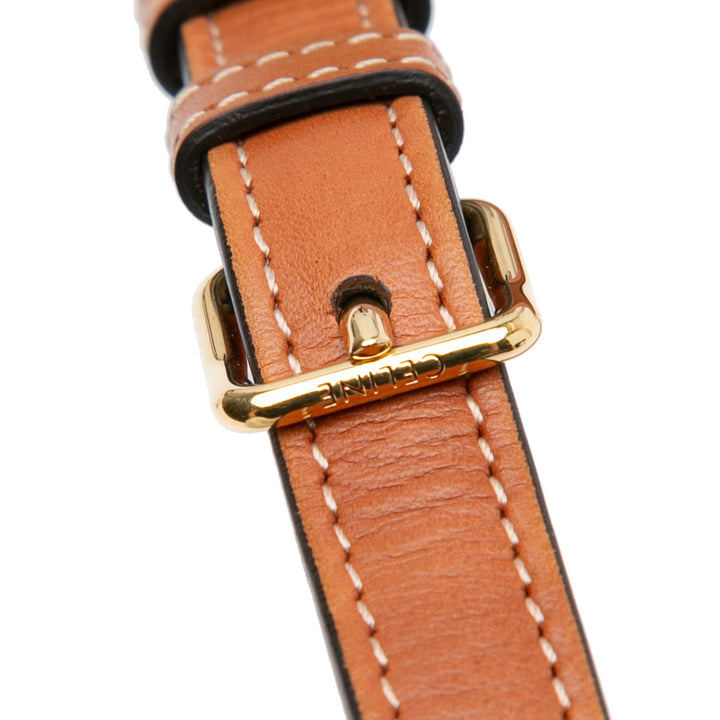 Leather Triomphe Claude Shoulder Bag Brown - Gaby Paris