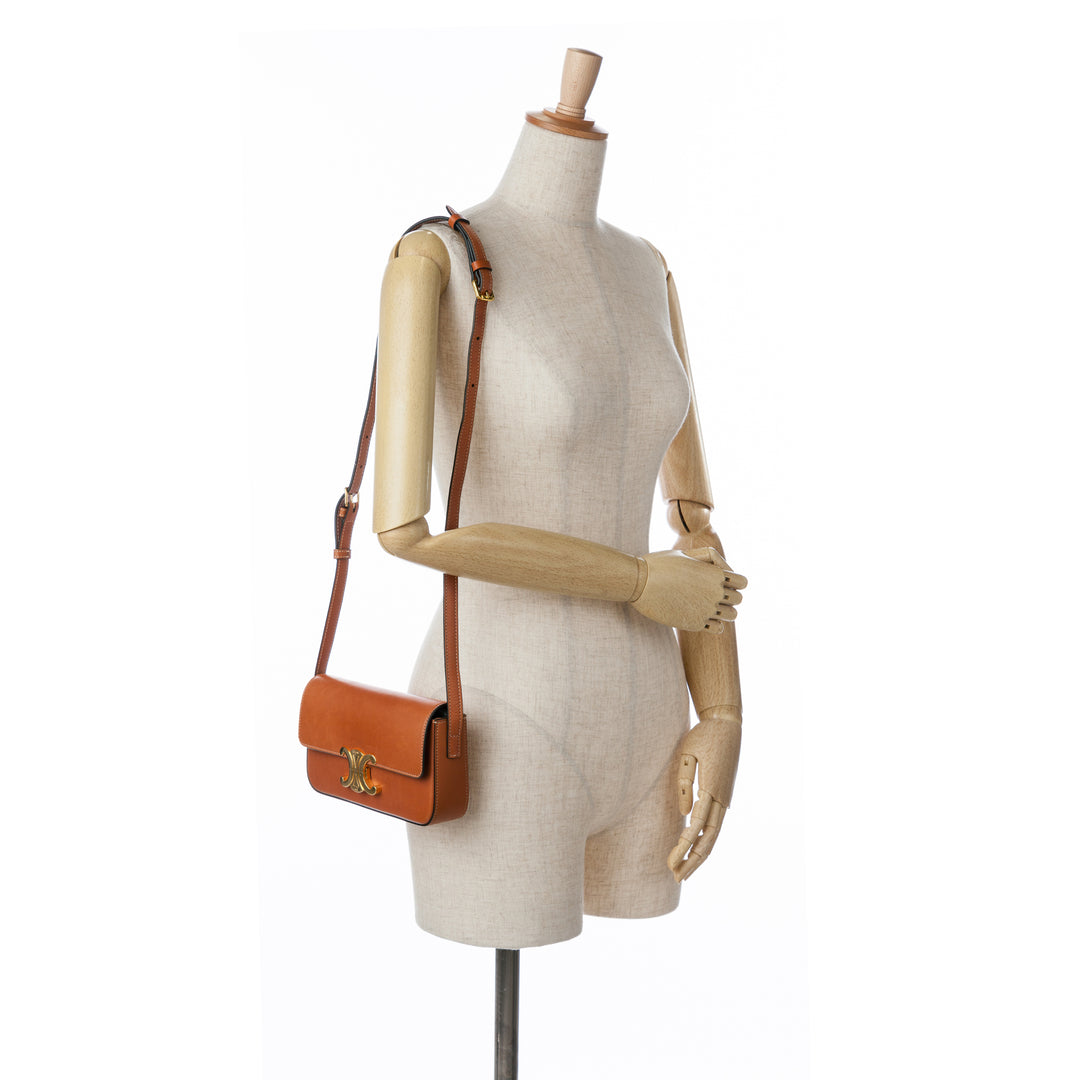 Leather Triomphe Claude Crossbody Brown - Gaby Paris