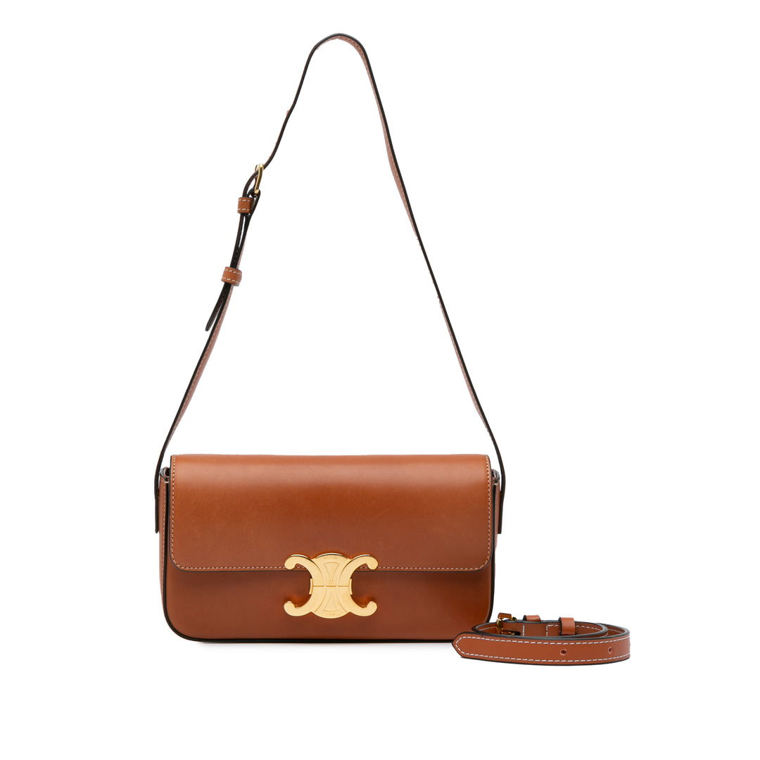 Leather Triomphe Claude Crossbody Brown - Gaby Paris