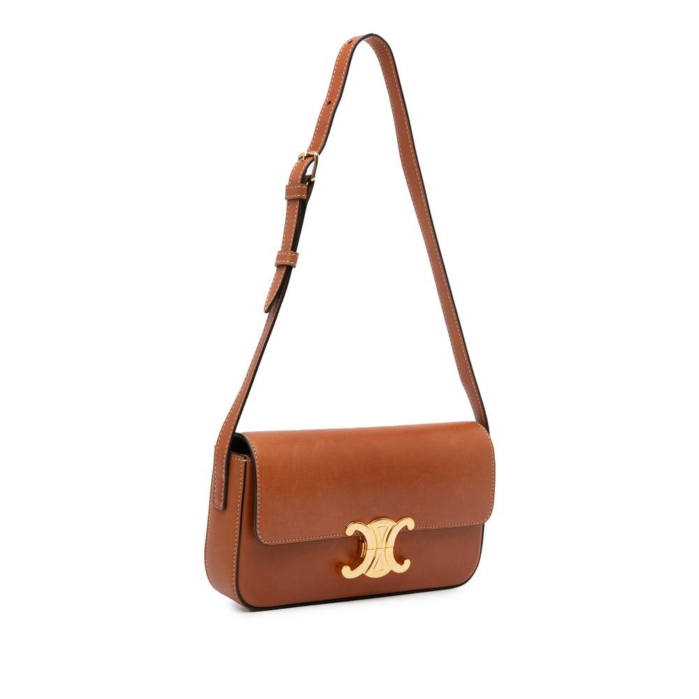 Leather Triomphe Claude Crossbody Brown - Gaby Paris
