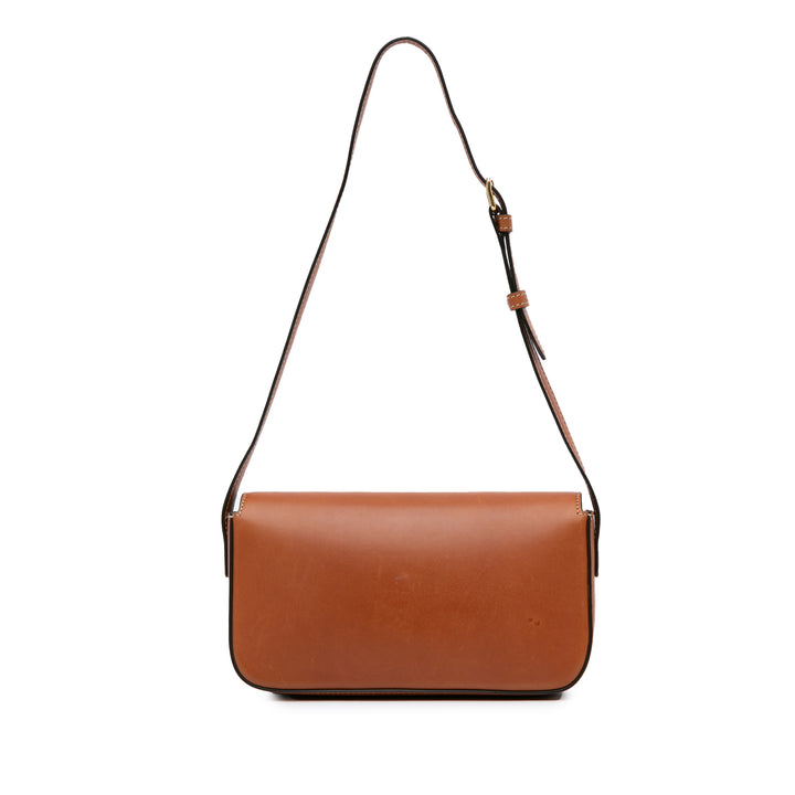 Leather Triomphe Claude Shoulder Bag Brown - Gaby Paris