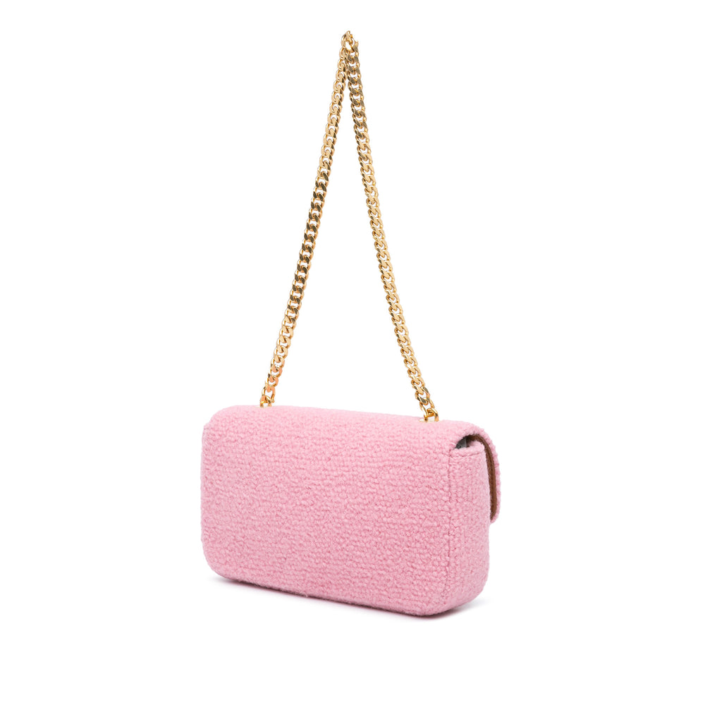 Triomphe Tweed Claude Chain Shoulder Bag Pink - Gaby Paris