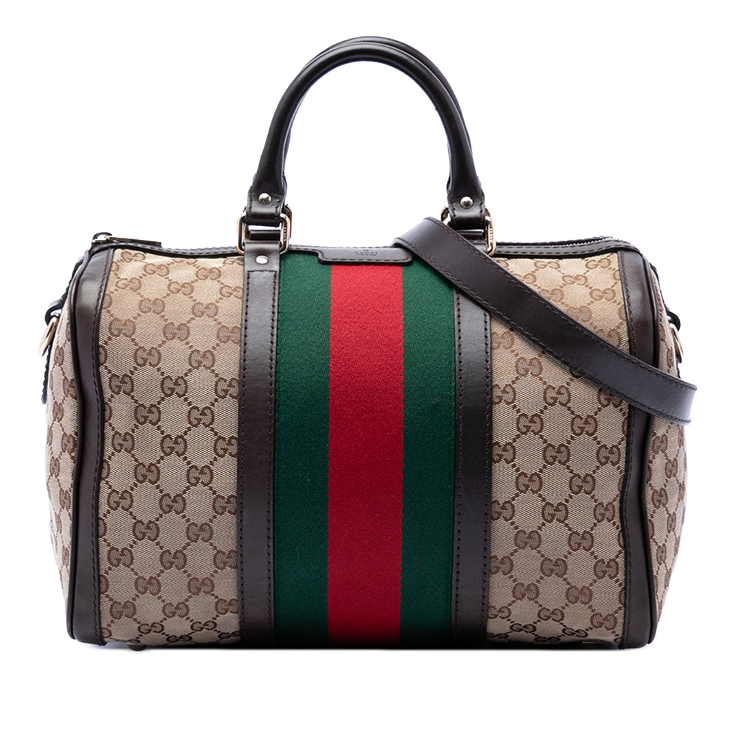 Gucci Medium GG Toile Web Joy Boston Sac