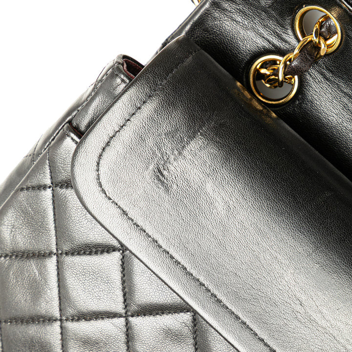 Medium Classic Lambskin Double Flap Black - Gaby Paris