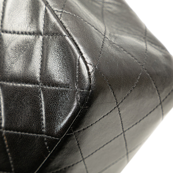 Medium Classic Lambskin Double Flap Black - Gaby Paris