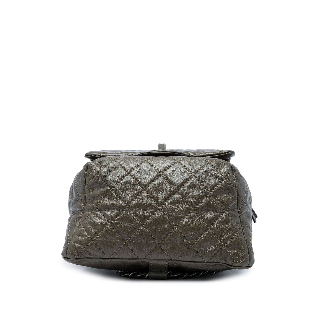 Chanel Sac à dos CC Métallisé Cordon à rabat Petit Cuir de veau Marron – vue 3 – GABY PARIS
