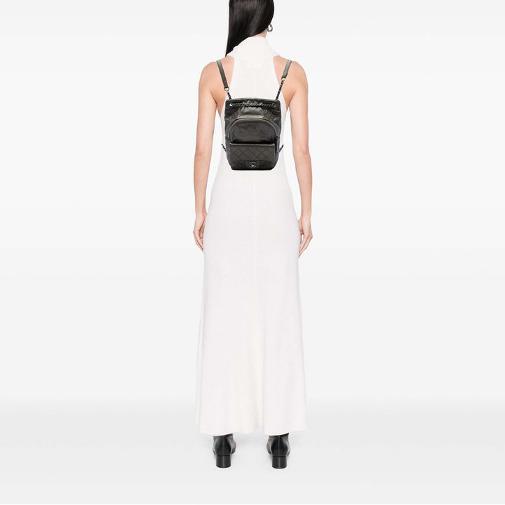 Chanel Sac à dos CC Métallisé Cordon à rabat Petit Cuir de veau Marron – vue 5 – GABY PARIS