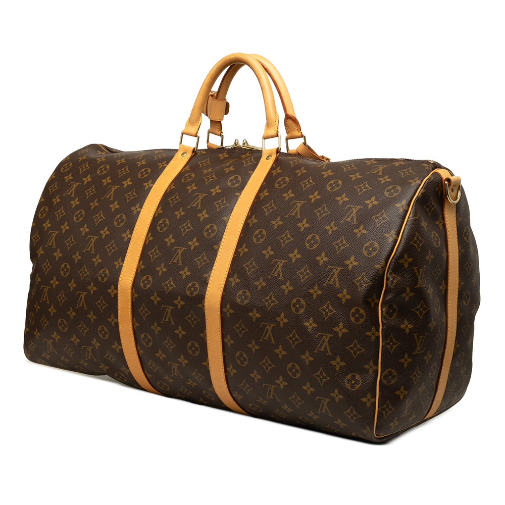 Louis Vuitton Sac de voyage Keepall Bandouliere 60 Monogram Marron – vue 2 – GABY PARIS