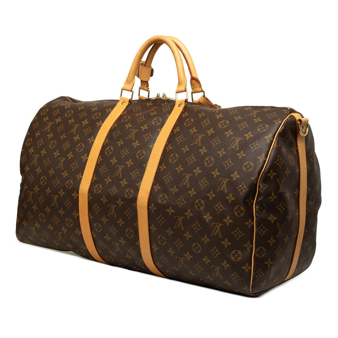 Louis Vuitton Sac de voyage Keepall Bandouliere 60 Monogram Marron – vue 2 – GABY PARIS