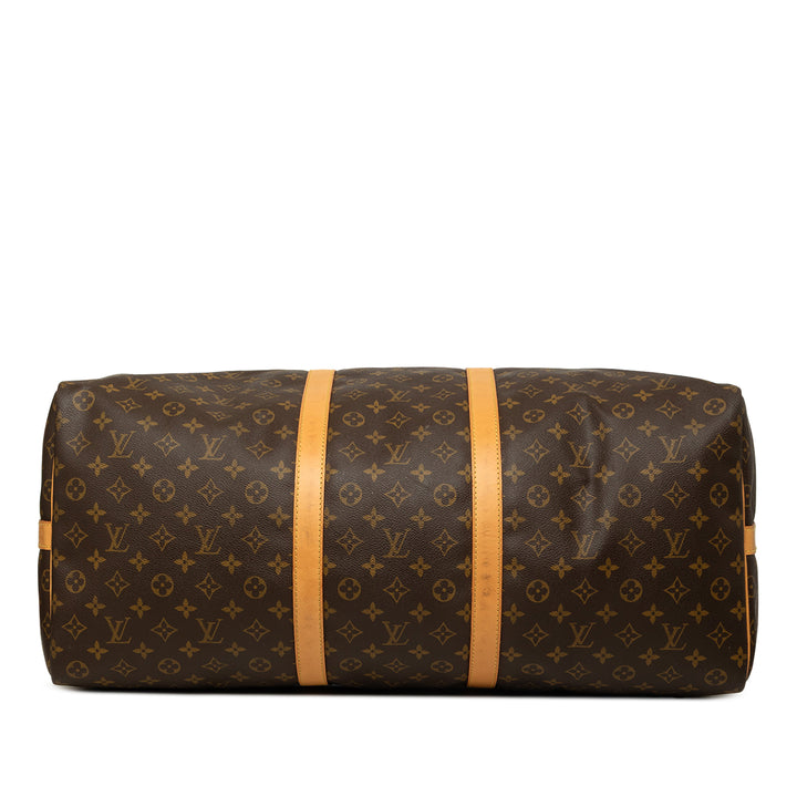 Louis Vuitton Sac de voyage Keepall Bandouliere 60 Monogram Marron – vue 3 – GABY PARIS