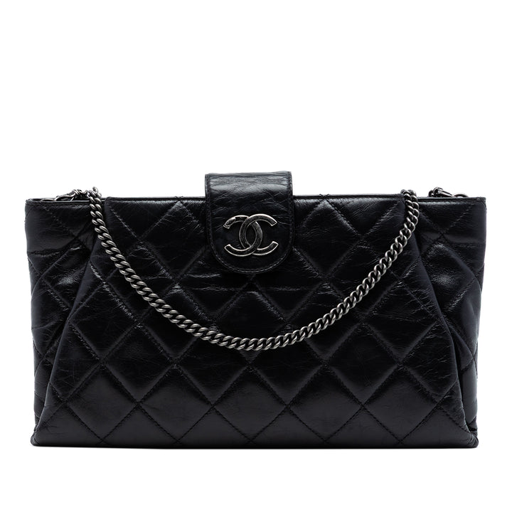 Chanel Matelassé Glazed Cuir de veau Coco Pleats Chain Pochette