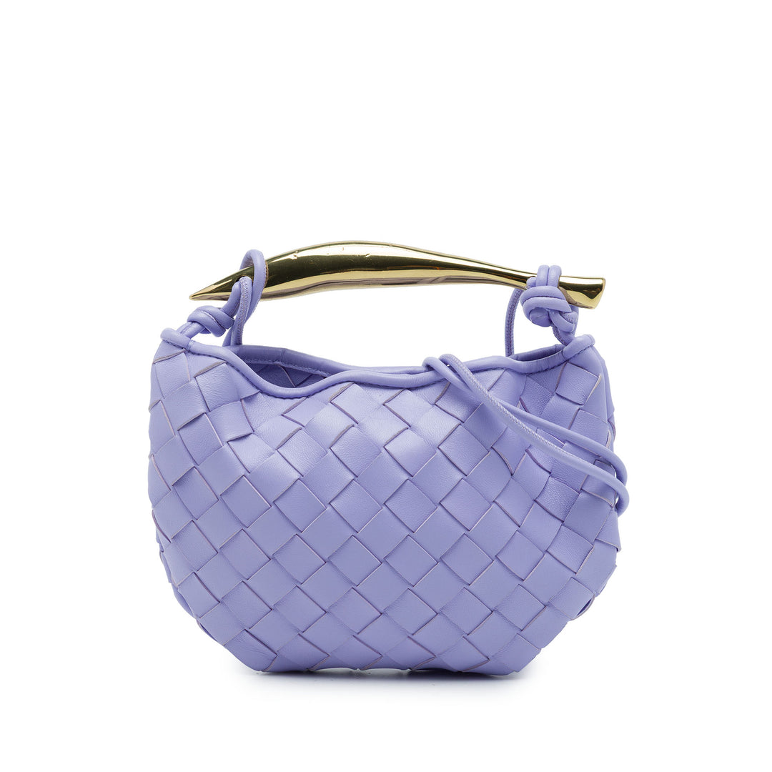 Bottega Veneta Intrecciato Sardine Sac Baby Cuir d'agneau Violet – vue principale – GABY PARIS