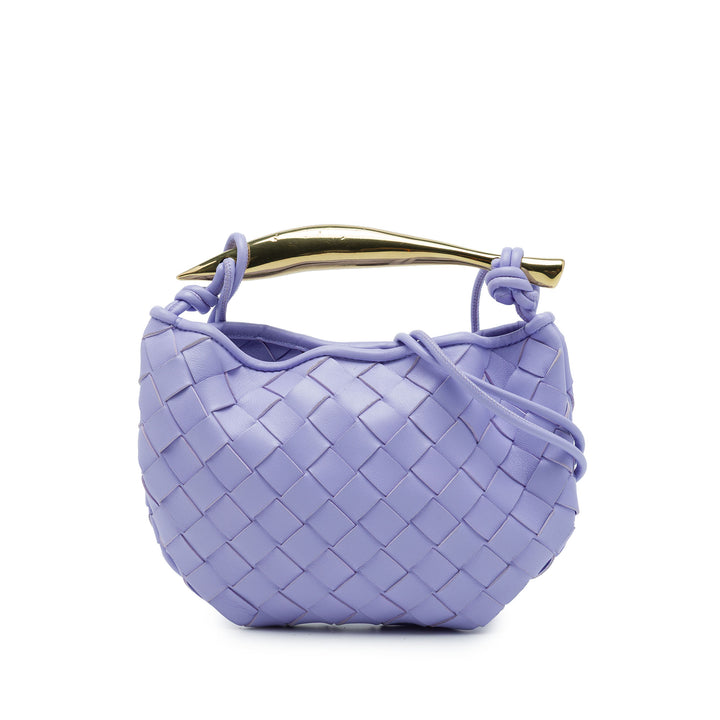 Bottega Veneta Intrecciato Sardine Sac Baby Cuir d'agneau Violet – vue principale – GABY PARIS